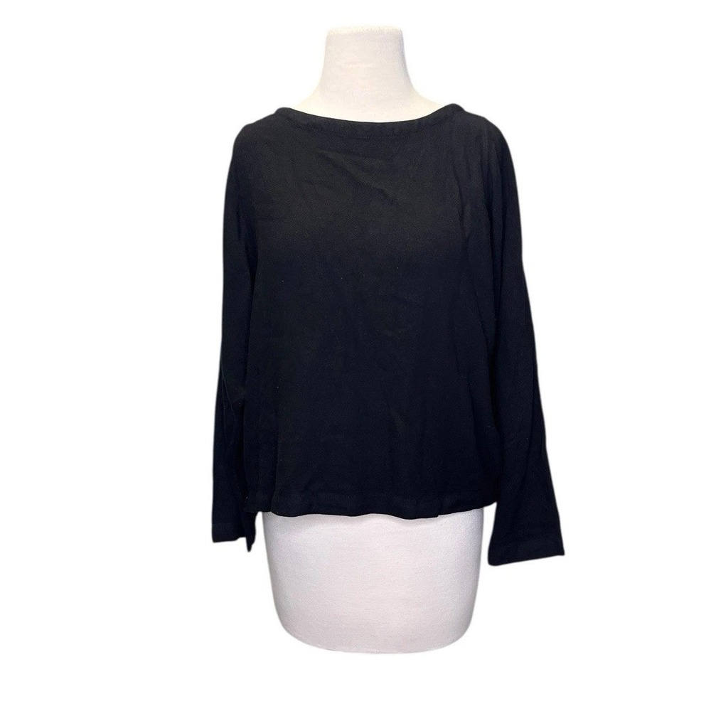 NOMAD Made in Morocco‎ Black Top Lagenlook Medium Boho Tapered Side Buttons